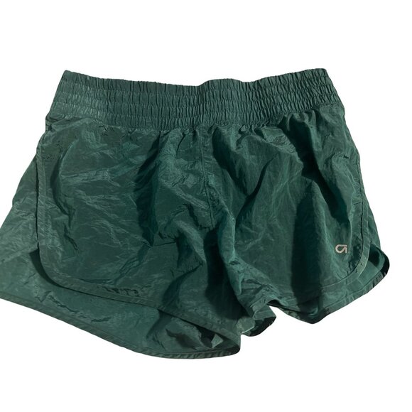 GapFit Green Nylon Running Shorts With Inner Liner & Elastic Waistband For Women - Picture 1 of 5